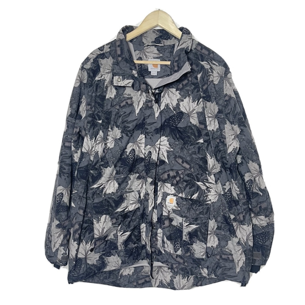 Carhartt Grey Pattern Zip Up Jacket Coat Pinecone Camo 2XL